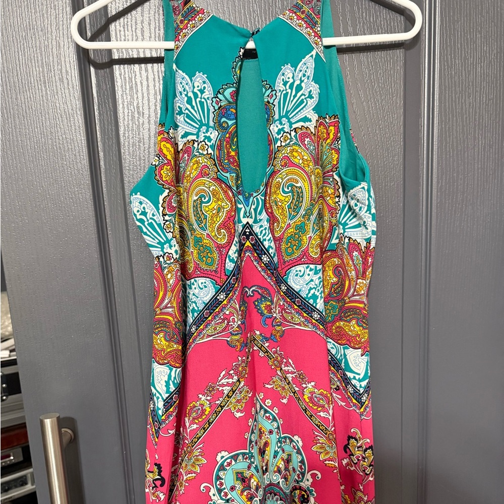 Philosophy of Peek P.O.P. Vibrant Multicolor Paisley Halter Dress - Picture 2 of 7